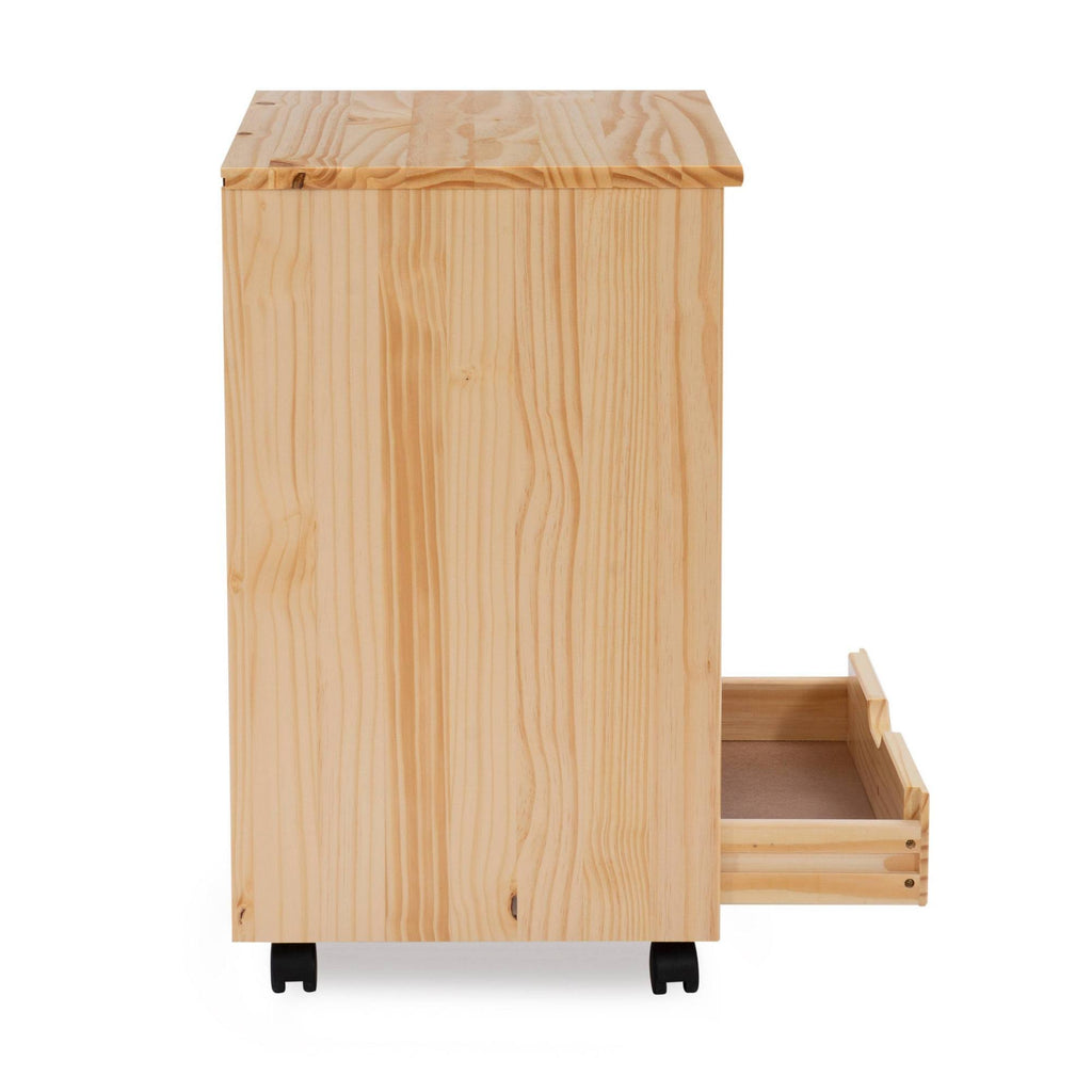 Natural Linon Six Drawer Wide Roll Cart E746