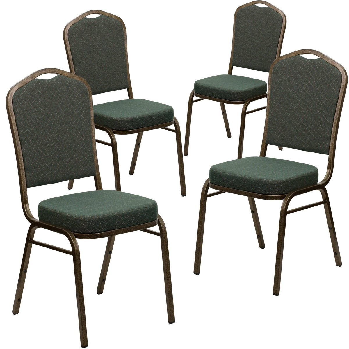 Green Patterned Fabric Stacking Banquet Chair 4 Pack D846