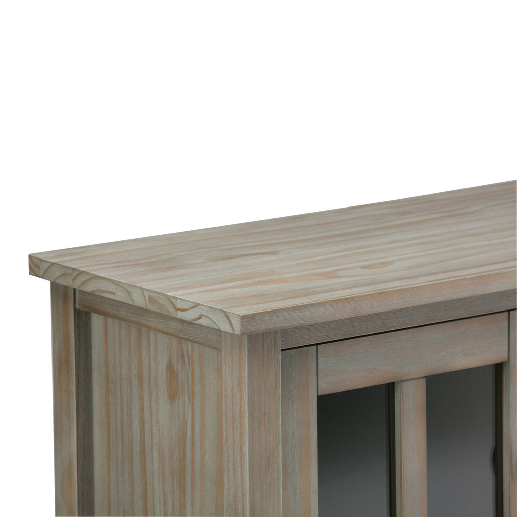 Rustic Natural Aged Brown Solid Wood Low Storage Cabinet P8507