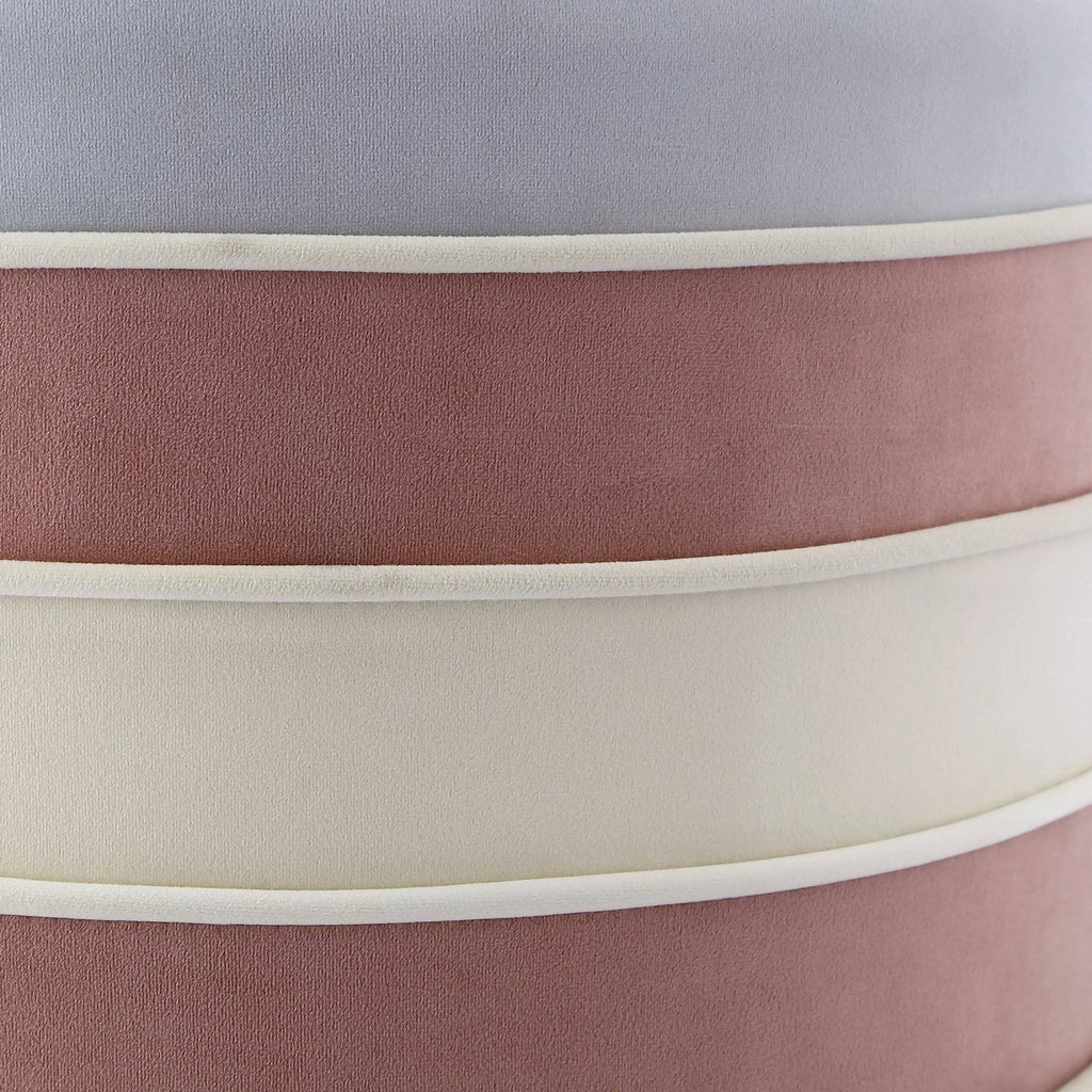 Blush Pink Velvet Ottoman with Metal Base V949079