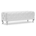 White Crystal Tufted Bench Z208