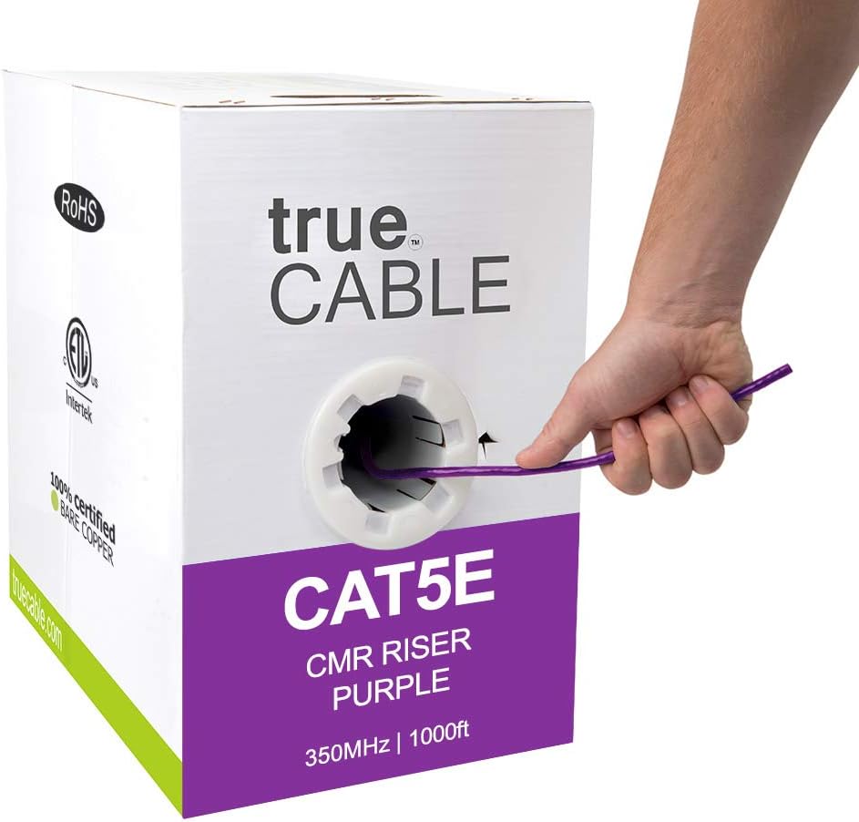 1000ft Yellow 24AWG 4 Pair Solid Bare Copper Bulk Ethernet Cable L508