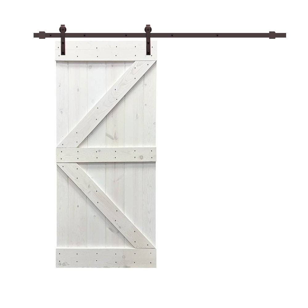 Espresso Stained Wood Interior Sliding Barn Door with Hardware Kit N347