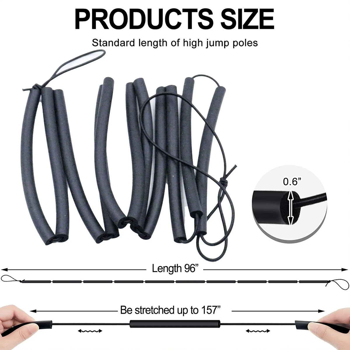 High Jump Training Equipment Bungee Elastic Crossbar Foam Track rope G87509