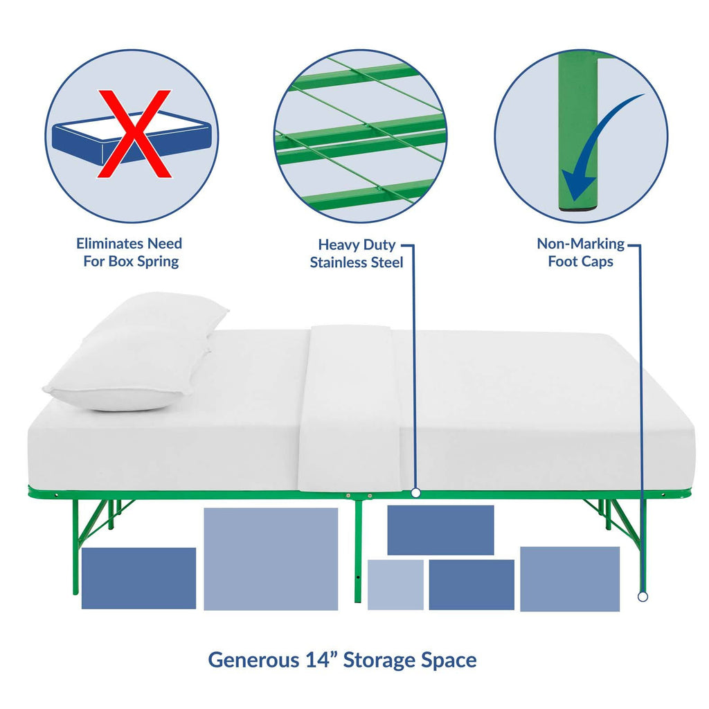 Green Full Stainless Steel Bed Frame P163469