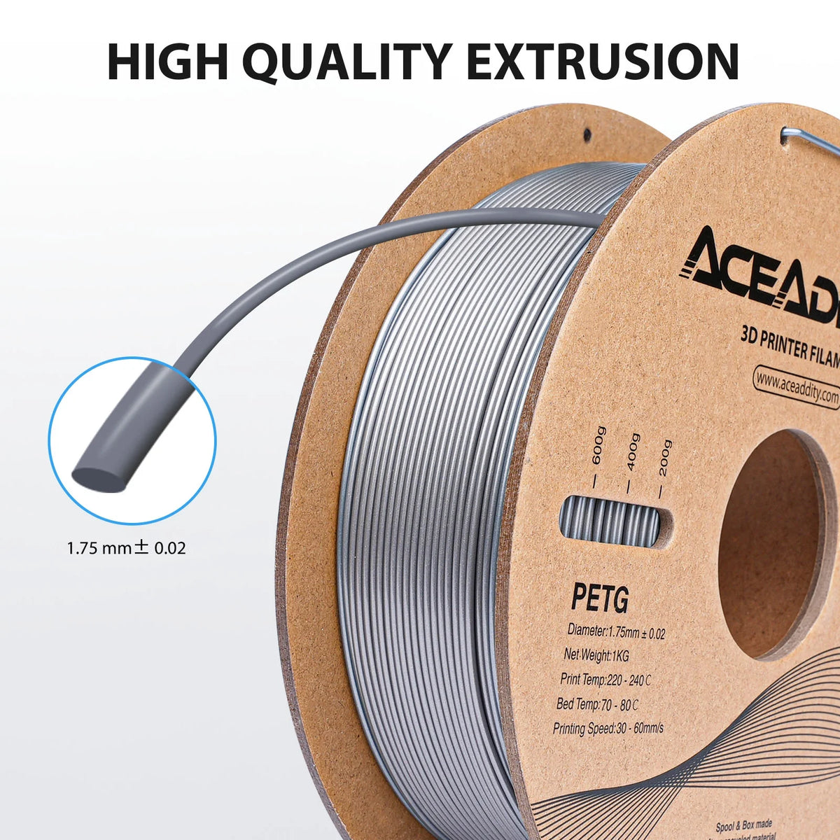3D Printing Supplies 1.75mm Silver Spool O375022