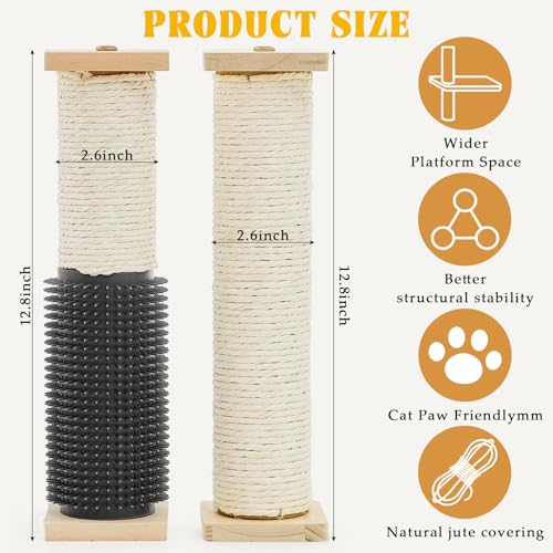 3 Pack Cat Scratching Post 13 Inch Wooden Sisal J105776
