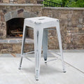 Silver Counter Stool, Seat Height 24x22, Pack of 4 K16984