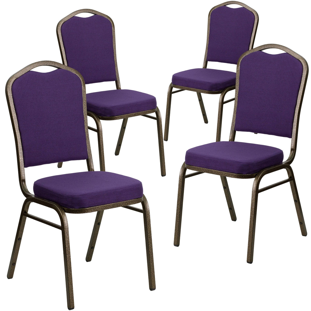 Green Patterned Fabric Stacking Banquet Chair 4 Pack D846