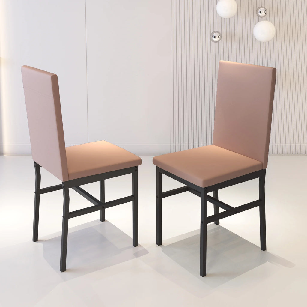 5 Piece Dining Table and Chairs Set with Faux Marble Tabletop and 4 PU Leather Upholstered Chairs N86857