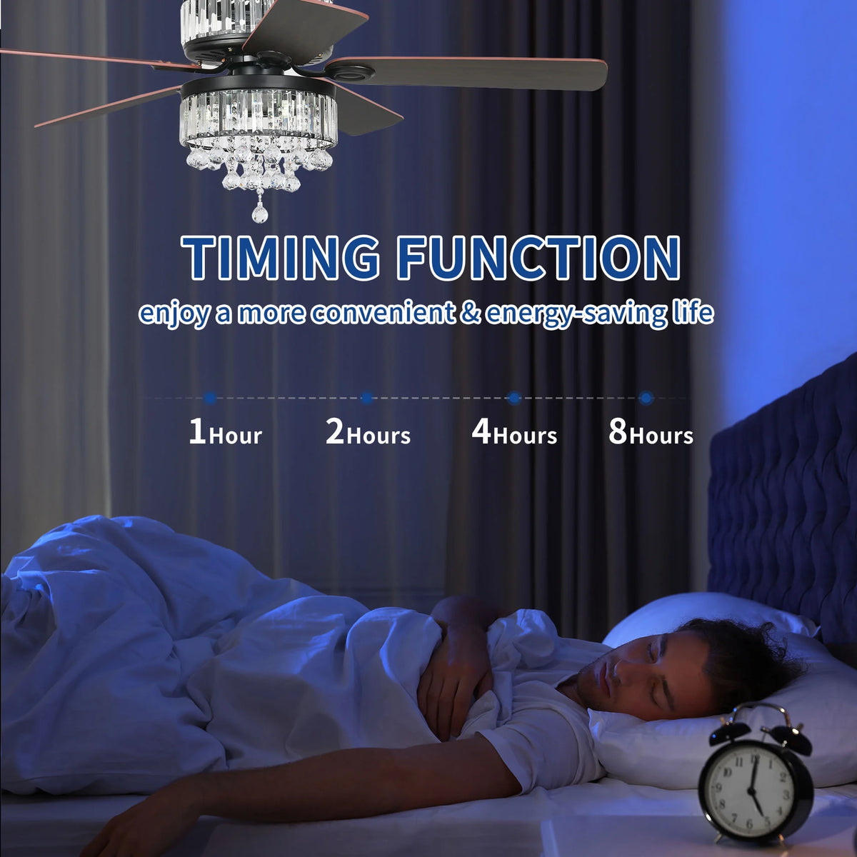 Black Crystal Ceiling Fan with Remote G4495