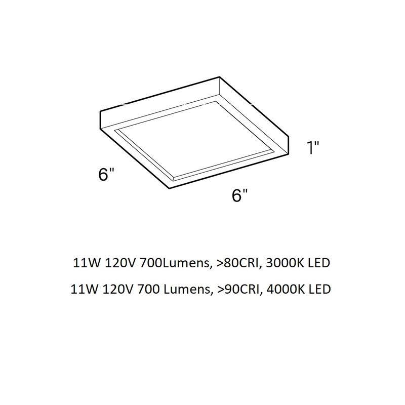 Satin Nickel LED Square Flush Mount M242594