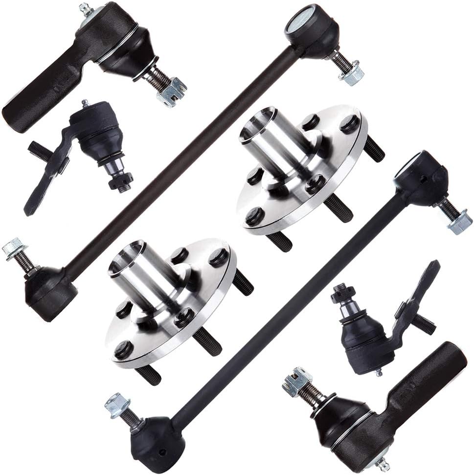 8pcs Suspension Kit with Ball Joint, Tie Rod End, Sway Bar End Link, Wheel Hub P33340