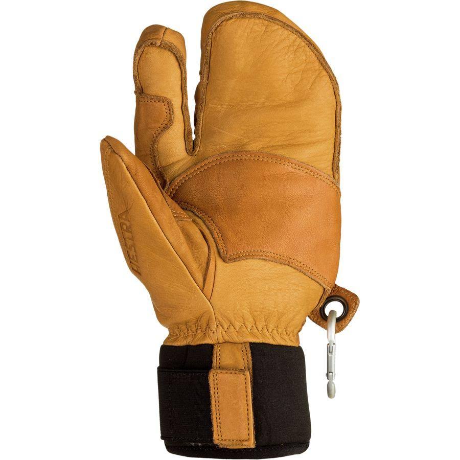 Black 3-Finger Leather Gloves R204
