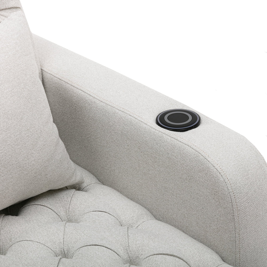 Beige Tufted 3 in 1 Sleeper Sofa with Pillow N689933