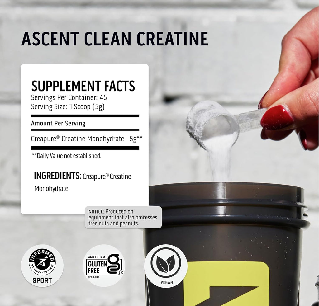 Unflavored Creatine Monohydrate Powder, 45 Servings N925125