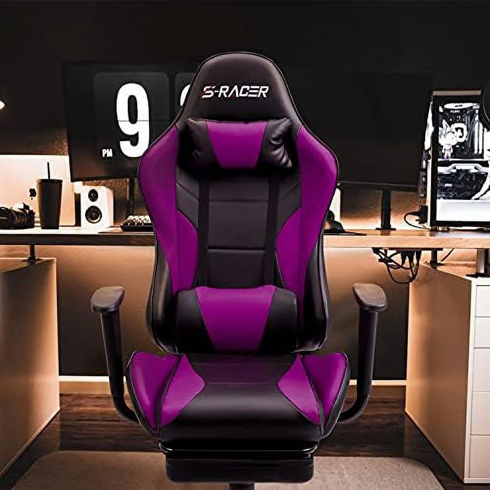 Black Ergonomic Gaming Chair with Footrest L674