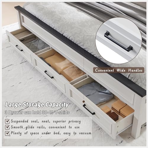 Full Size Bed Frame with Storage Drawers, Light Brown Z289