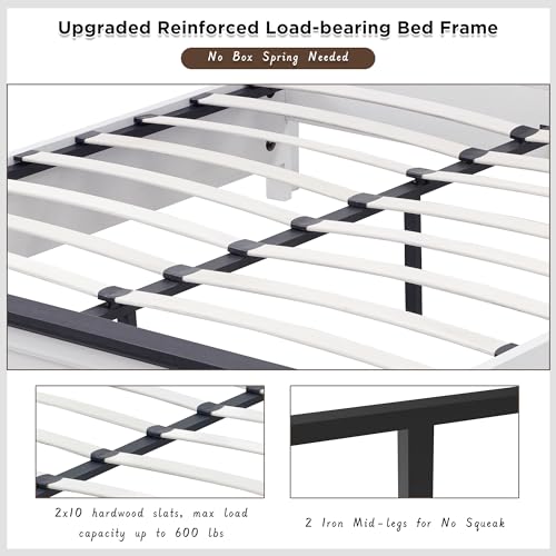 Full Size Bed Frame with Storage Drawers, Light Brown Z289