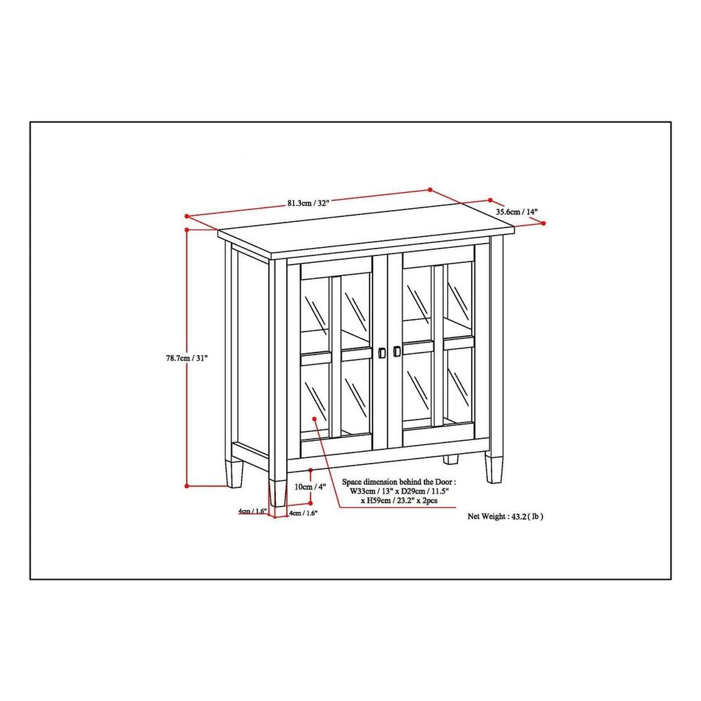 Rustic Natural Aged Brown Solid Wood Low Storage Cabinet P8507