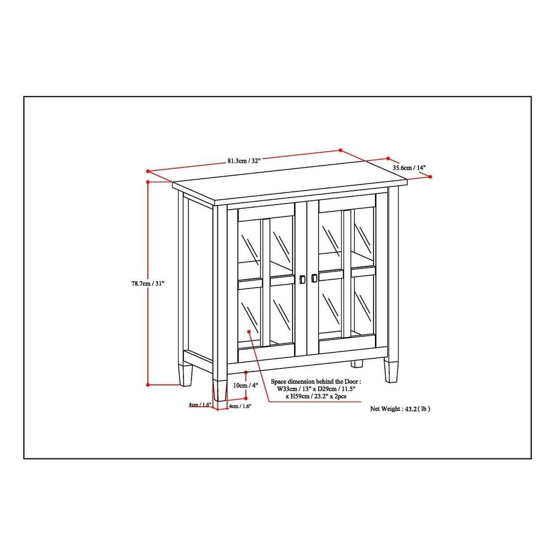 Rustic Natural Aged Brown Solid Wood Low Storage Cabinet P8507