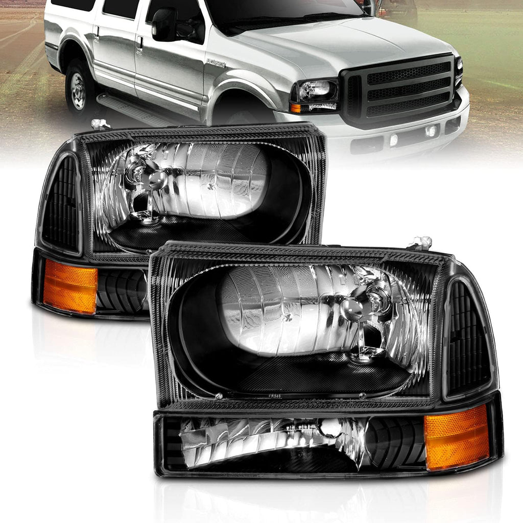 Smoke Amber Headlights with Corner Light for Ford Excursion Super Duty F250 F350 F450 G77218