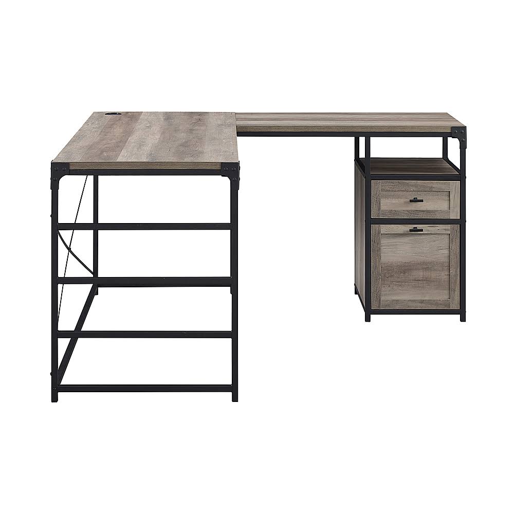59" Urban Industrial 2 Drawer L Shaped Desk W937