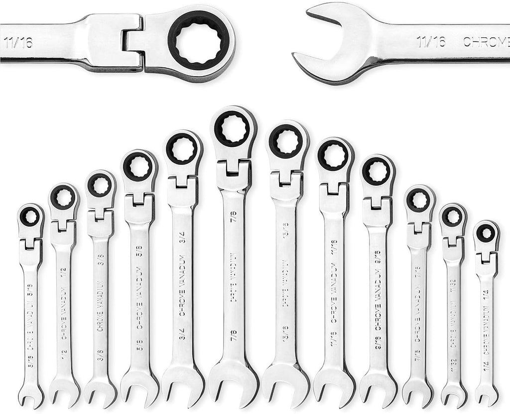 20-Piece SAE & Metric Ratcheting Wrench Set with Canvas Bag F87659