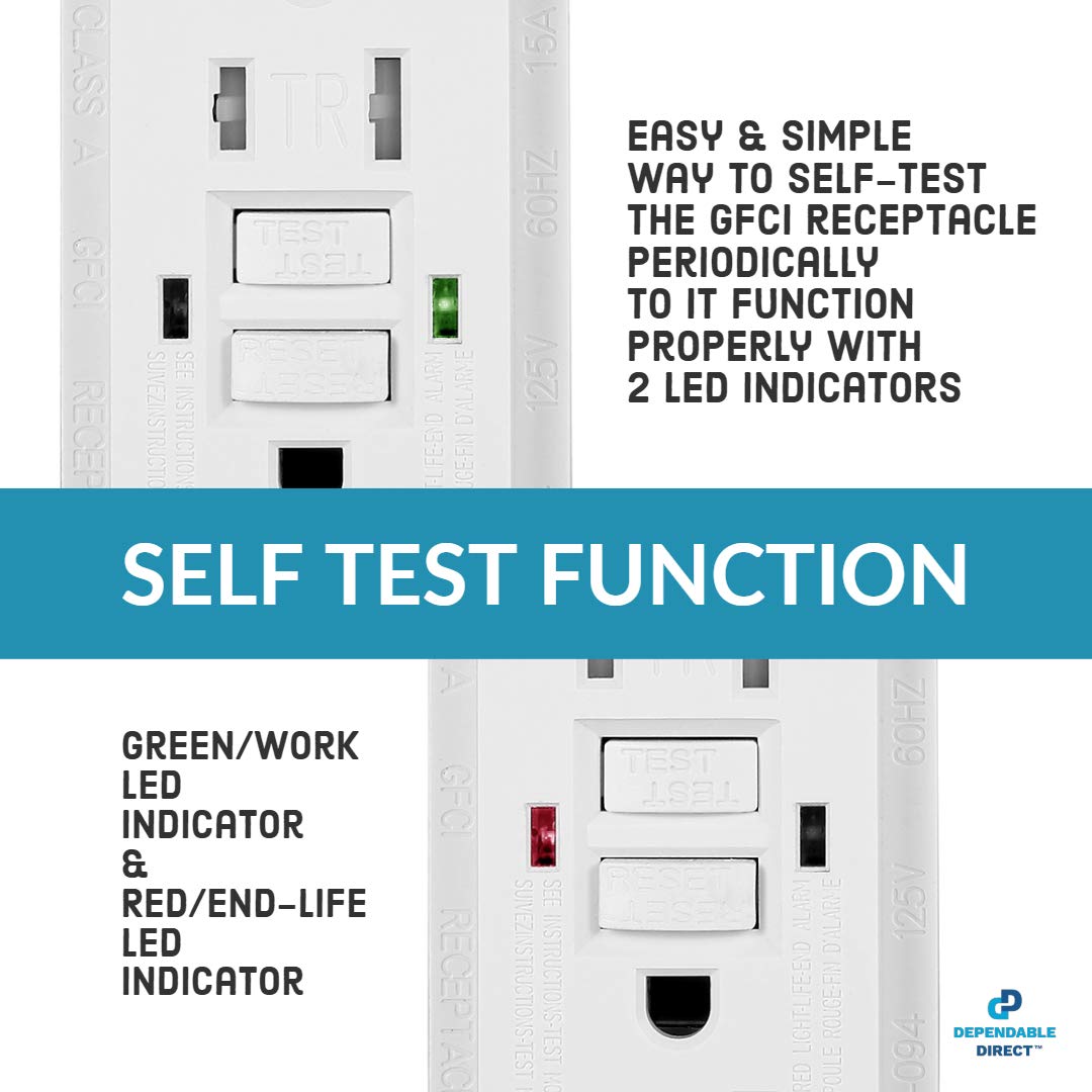 White Weather Resistant 20 Amp GFCI Outlet Receptacle, 10 Pack A901