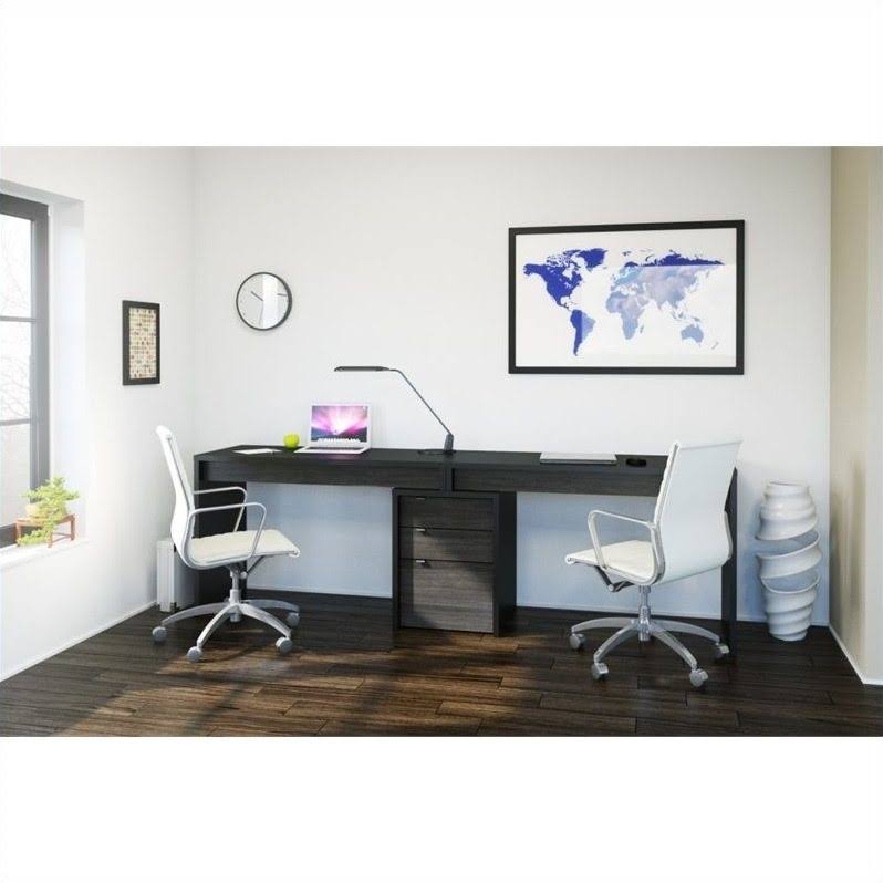 3 Drawer Reversible Desk in Black and Ebony N103771