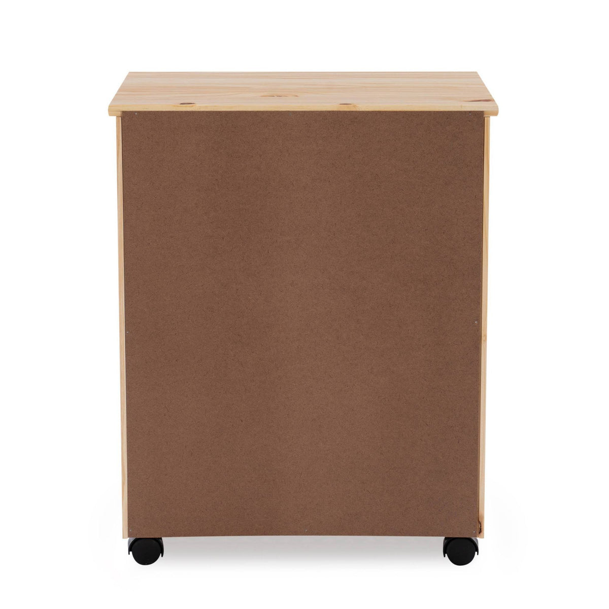 Natural Linon Six Drawer Wide Roll Cart E746