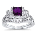 Amethyst Purple CZ Ring Set Size 6 A18481