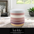 Blush Pink Velvet Ottoman with Metal Base V949079