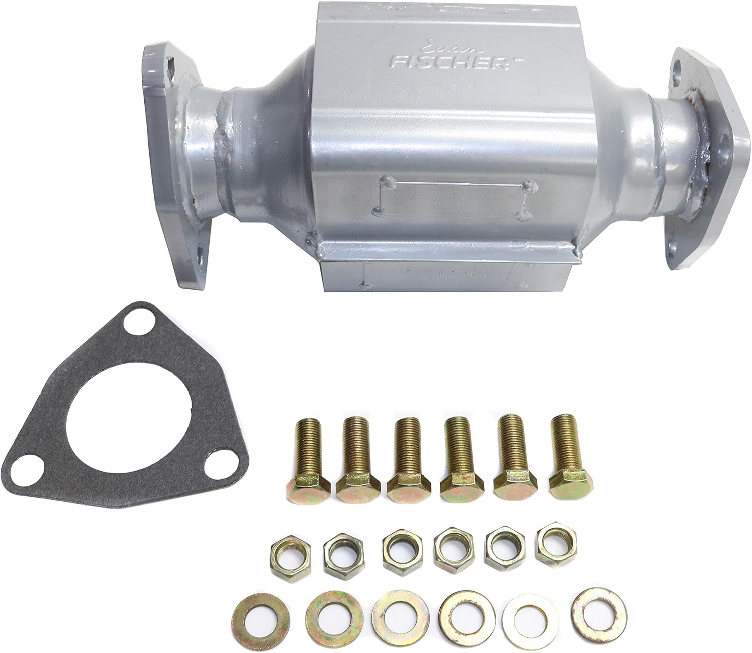 Rear Catalytic Converter with Flat Gaskets and Heat Shields W394