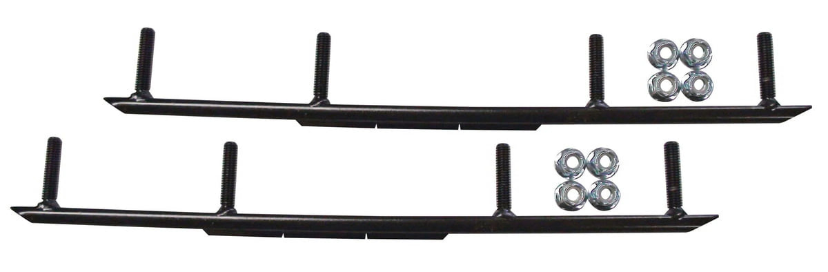Green XCS Snowmobile Skis with 10" Round Bars Complete Kit P318491