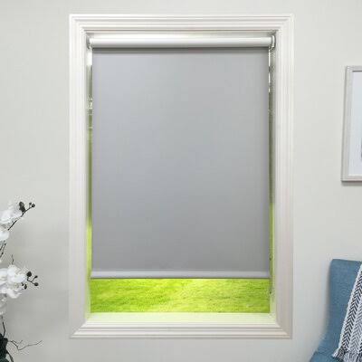 Light Gray Blackout Roller Shade Width: 44 J3954