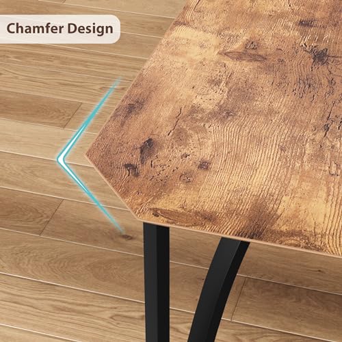 Rustic Brown 3 Piece Dining Table Set with Cushion Seats I369