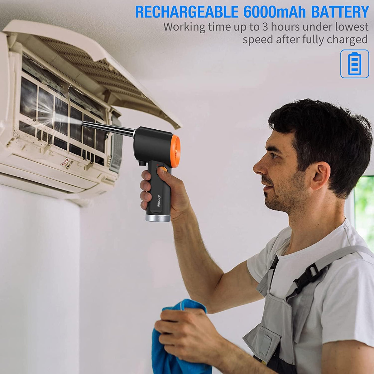 Cordless Air Duster, 41000 RPM, 6000mAh Rechargeable Battery H57628