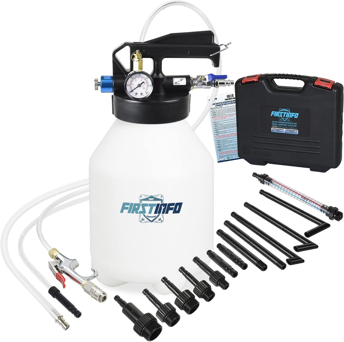 6 Liter Two Way Pneumatic ATF Refill Dispenser with 14 Pieces Adapters B9445