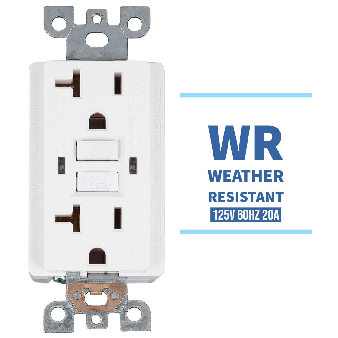 White Weather Resistant 20 Amp GFCI Outlet Receptacle, 10 Pack A901