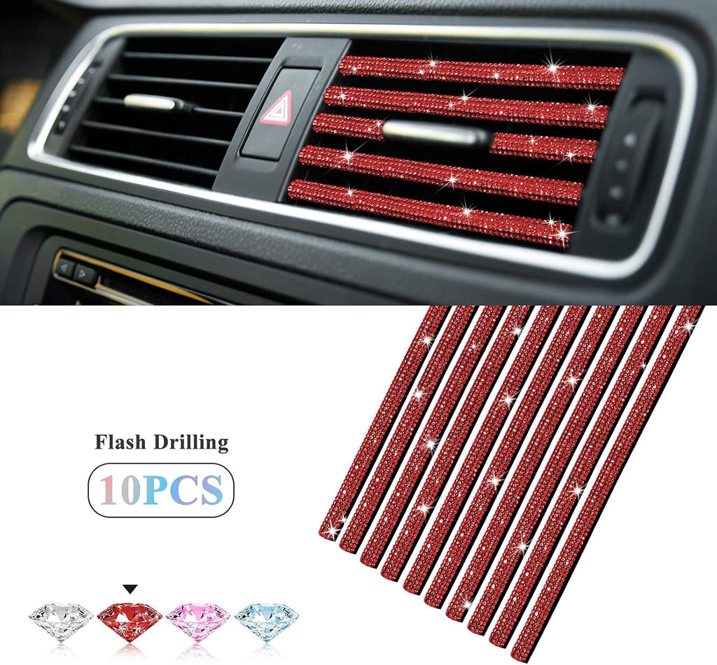 10 Pieces Bling Car Vent Outlet Trim Decoration Strip C459481