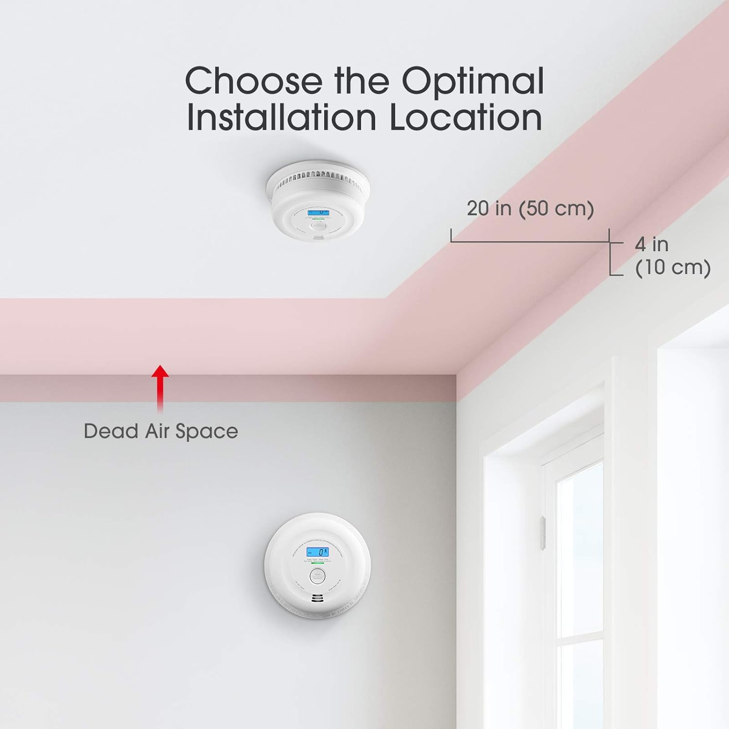 10-Year Battery Smoke and Carbon Monoxide Detector with LCD Display, Dual Sensor Alarm R904458