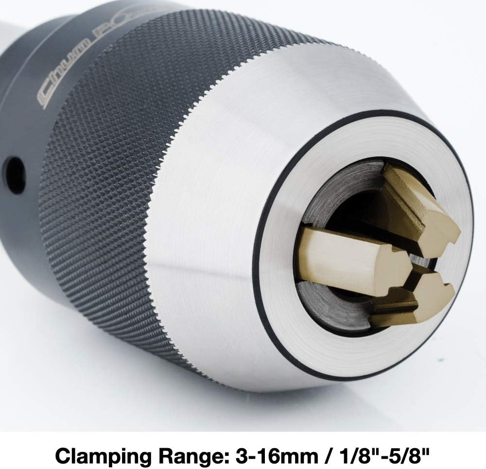 1/64"-1/2" Heavy Duty Keyless Drill Chuck, JT6 Mount, Titanium Jaws X292769