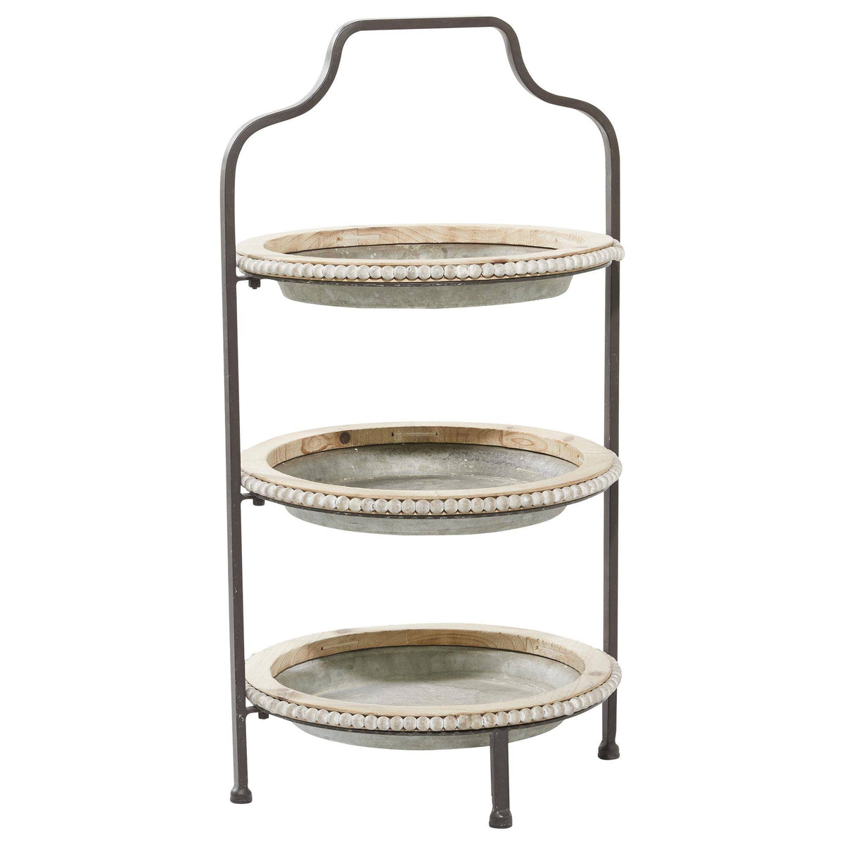 Grey Metal Farmhouse Tiered Server L2162