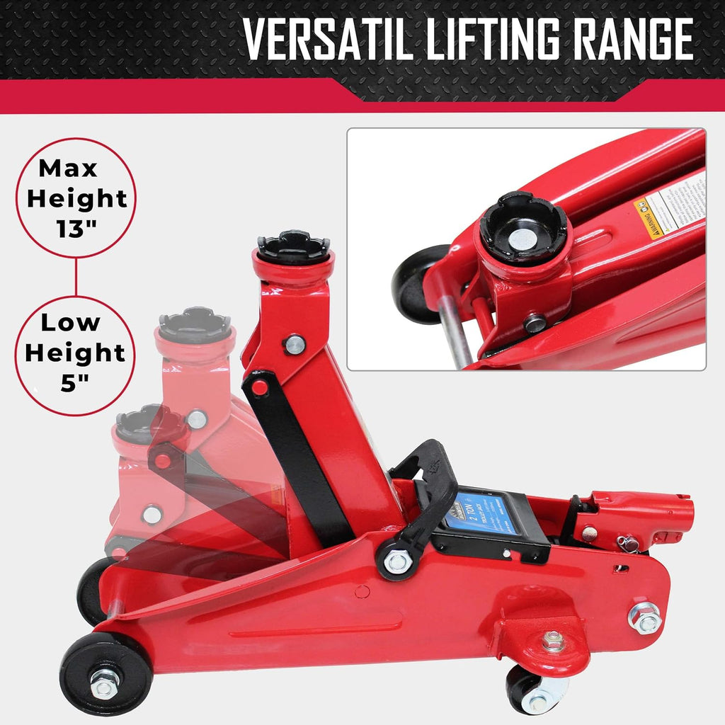 2 Ton Trolley Jack and Jack Stand Combo, Heavy Duty Steel, 4,000 LBS. Capacity Z84294