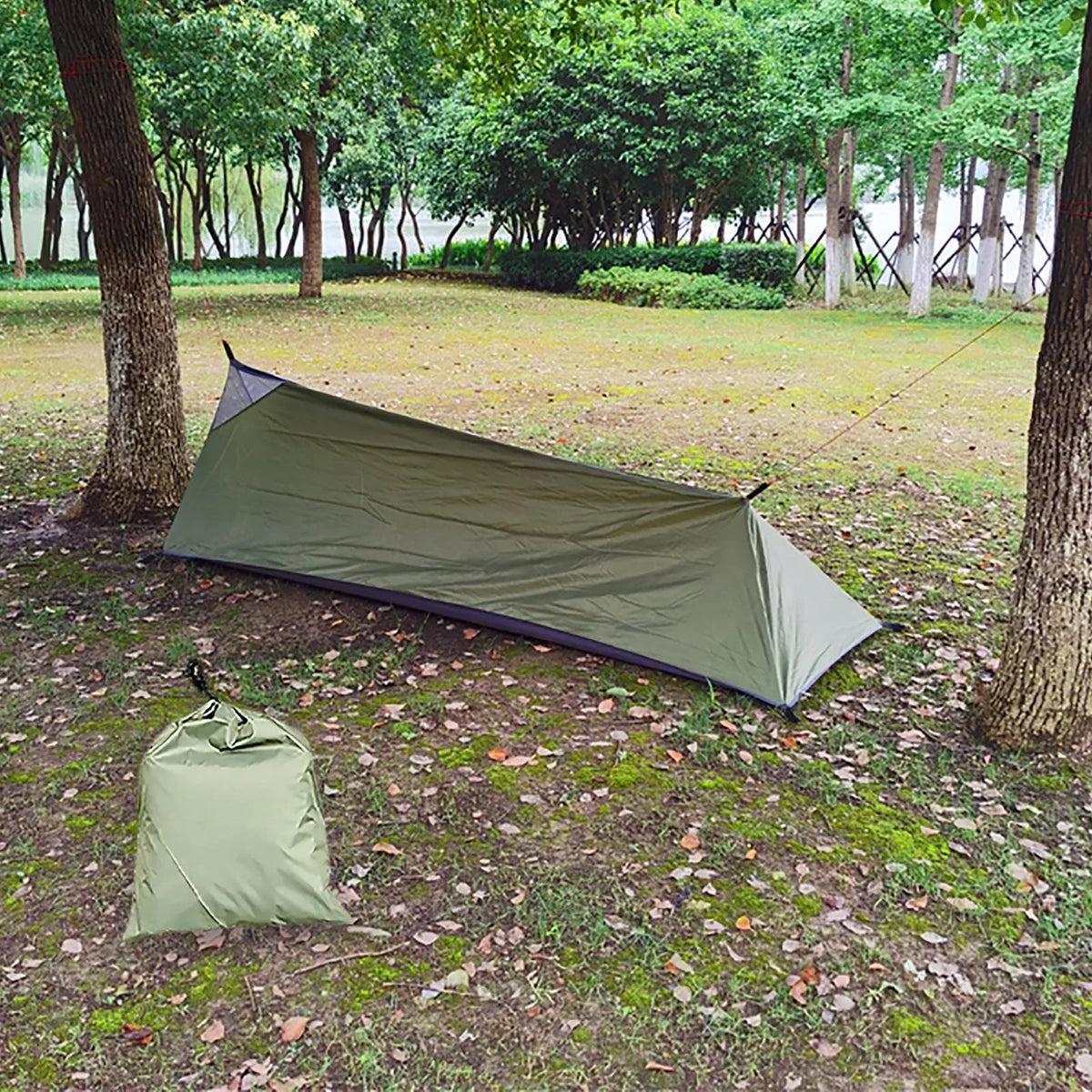 Green Ultralight Waterproof Backpacking Tent H93773