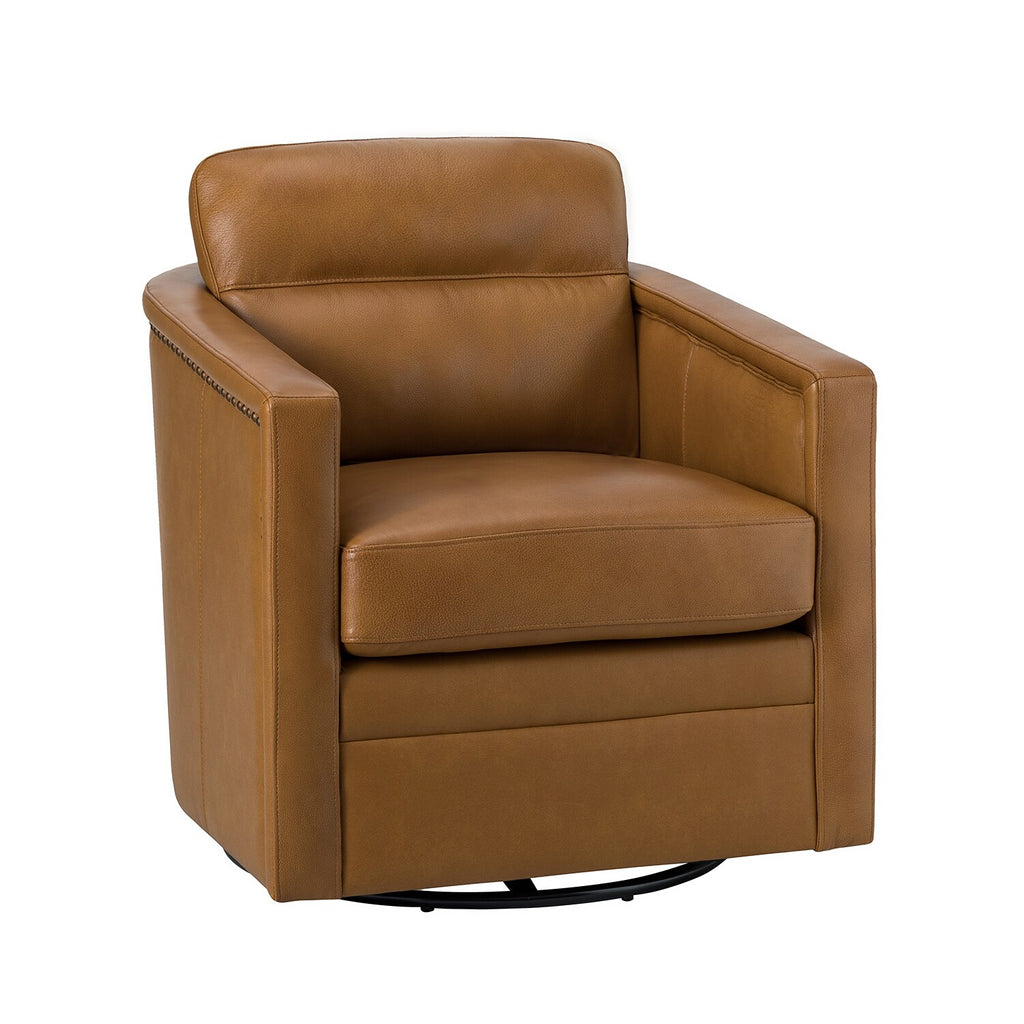Genuine Leather Swivel Chair with Arms Z205985