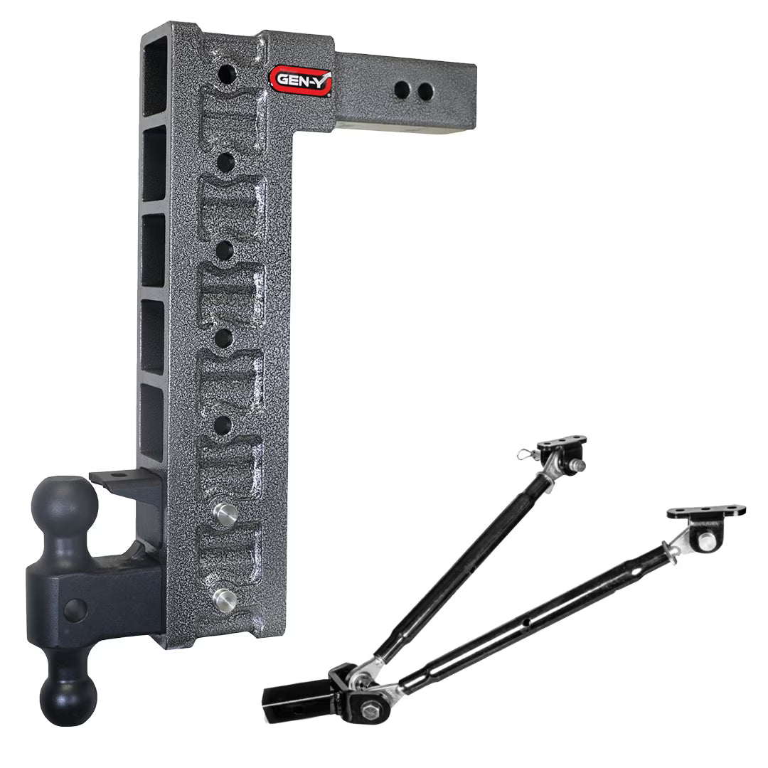 Adjustable Drop Hitch with Dual-Ball, Pintle Lock, Stabilizer Kit for 2.5" Receiver Z28235