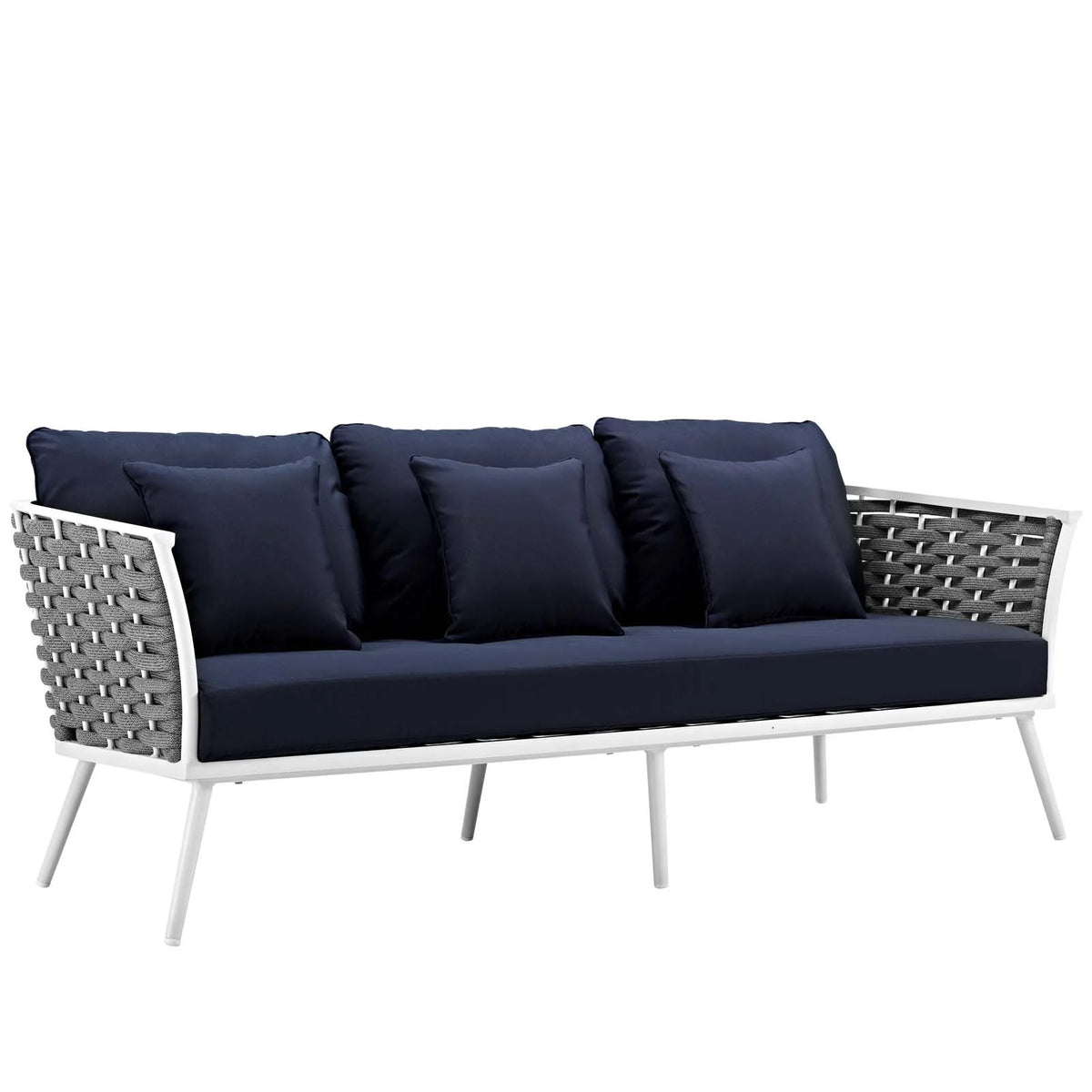 White Navy 2 Piece Aluminum Outdoor Sectional Sofa Set P2335