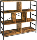 Rustic Brown 3-Tier Bookcase with Open Storage Shelves D790